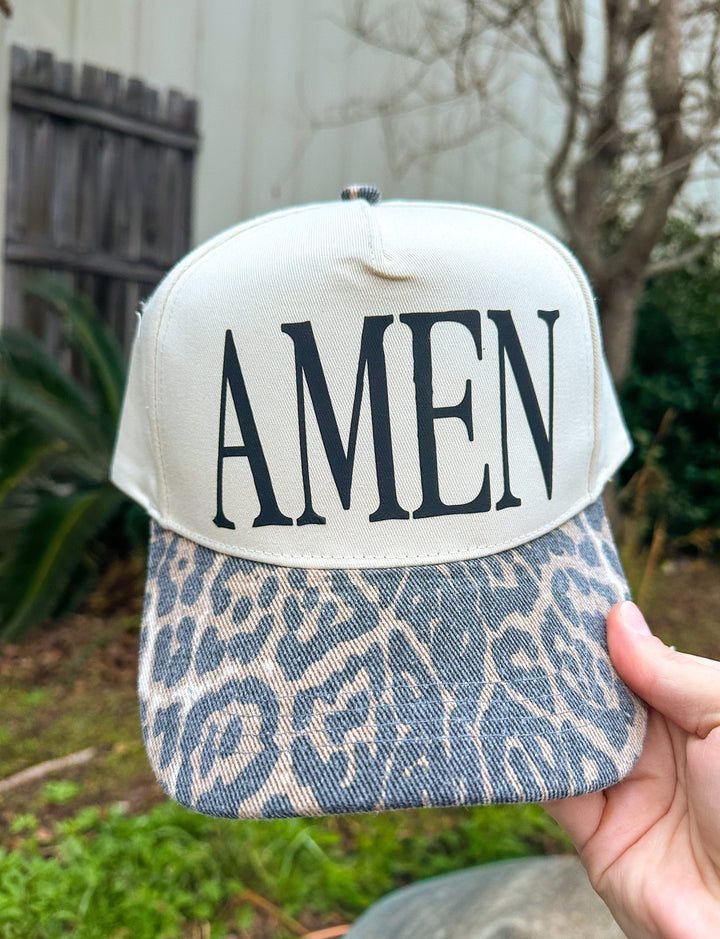 Amen Leopard Canvas Trucker Hat