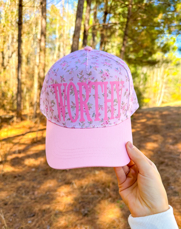 WORTHY Floral Light Pink Trucker Hat