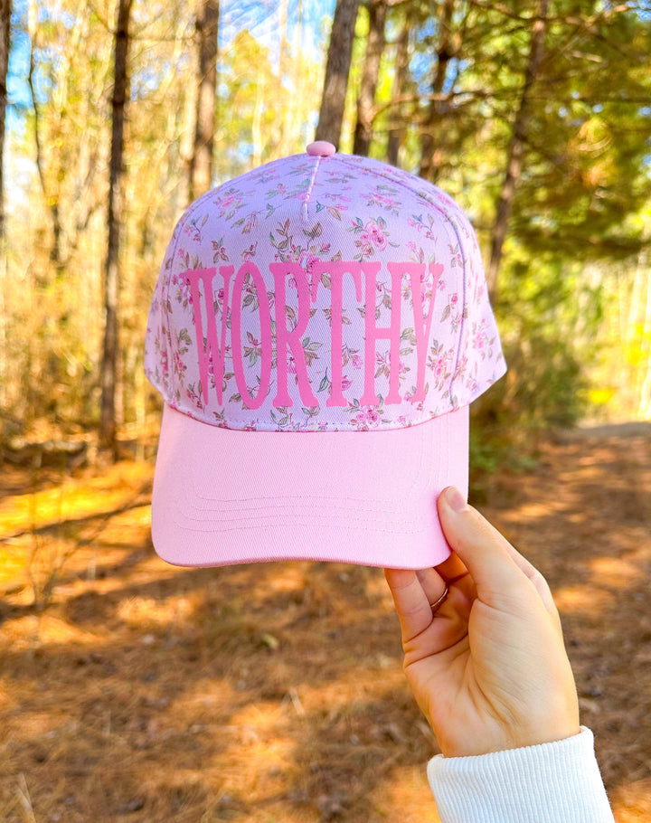WORTHY Floral Light Pink Trucker Hat