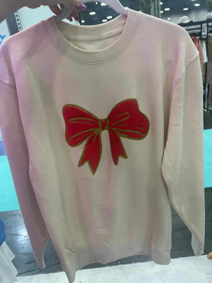 Christmas Bows Sand Sweatshirt