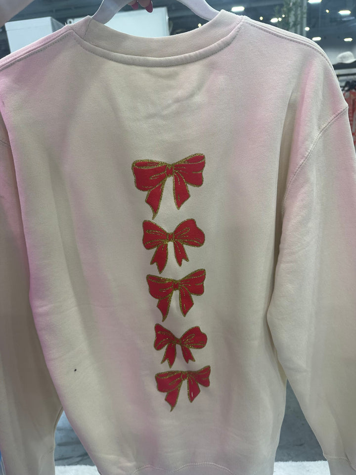Christmas Bows Sand Sweatshirt