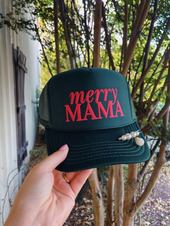 Merry Mama Dark Green Trucker Hat