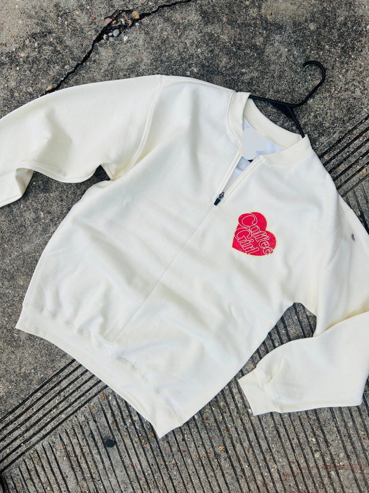 Coffee Girl Quarter Zip Sweatshirt