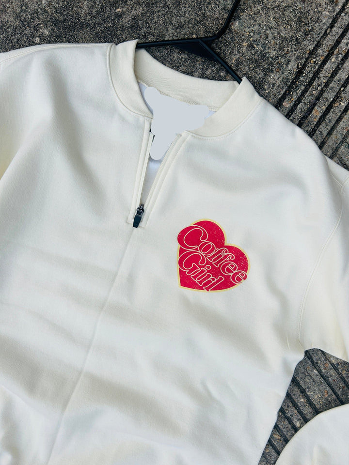 Coffee Girl Quarter Zip Sweatshirt