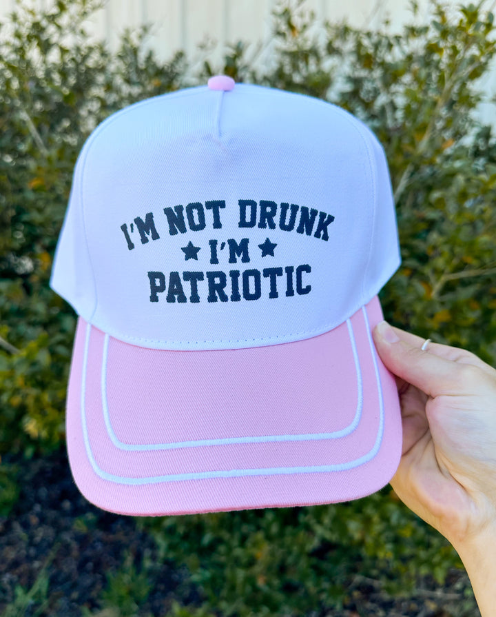 Patriotic White/Light Pink Canvas Trucker