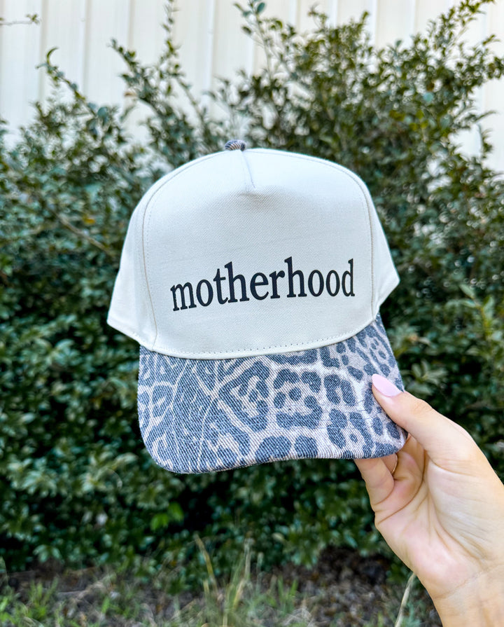 Motherhood Washed Leopard Canvas Trucker Hat