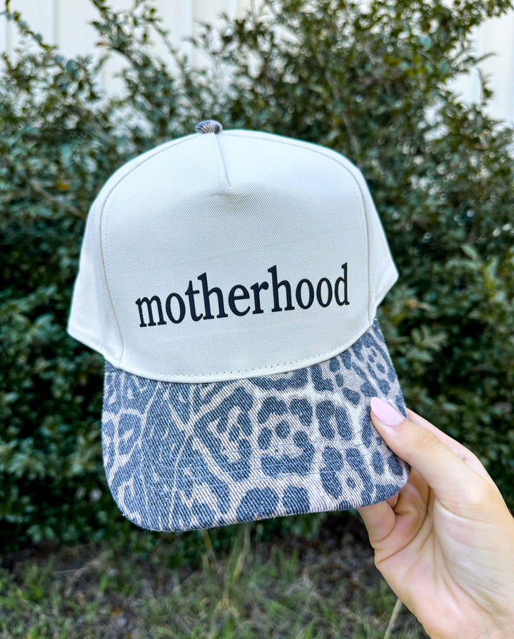 Motherhood Washed Leopard Canvas Trucker Hat