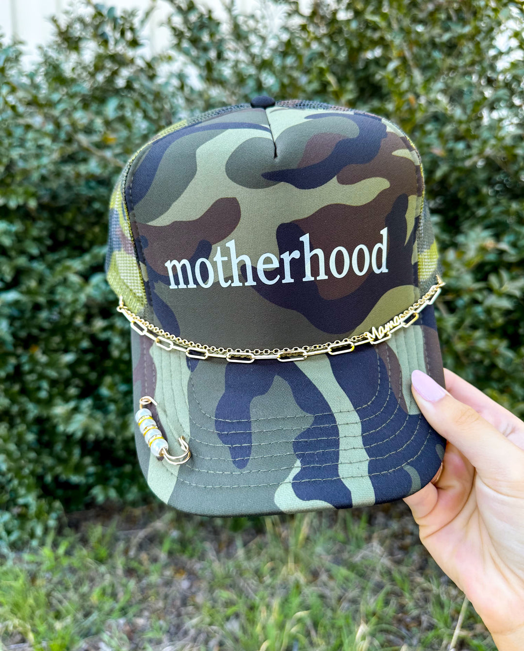 Motherhood Full Camo Trucker