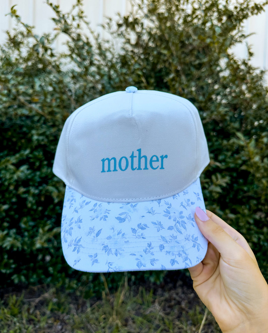 Mother CREAM & Light Blue Floral Trucker Hat