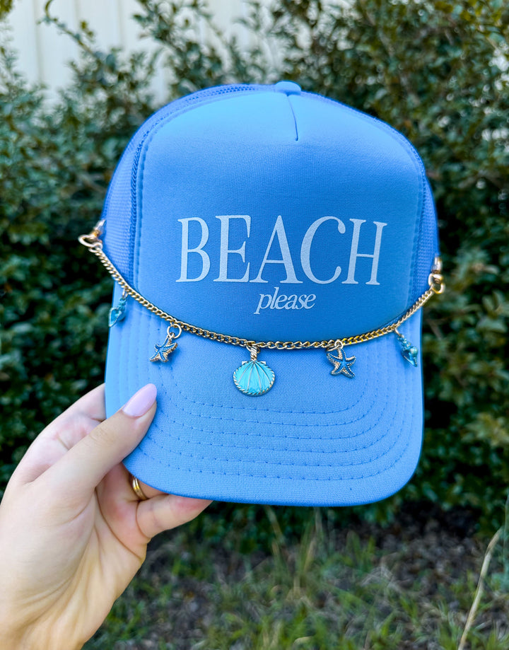 BEACH Please Cloud Blue Trucker Hat