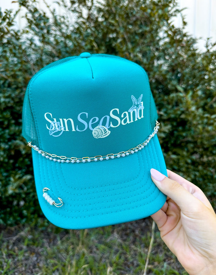 Sun Sea Sand Jade Trucker Hat