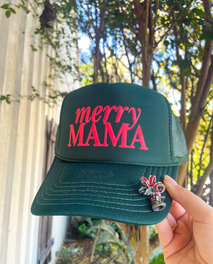 Merry Mama Dark Green Trucker Hat
