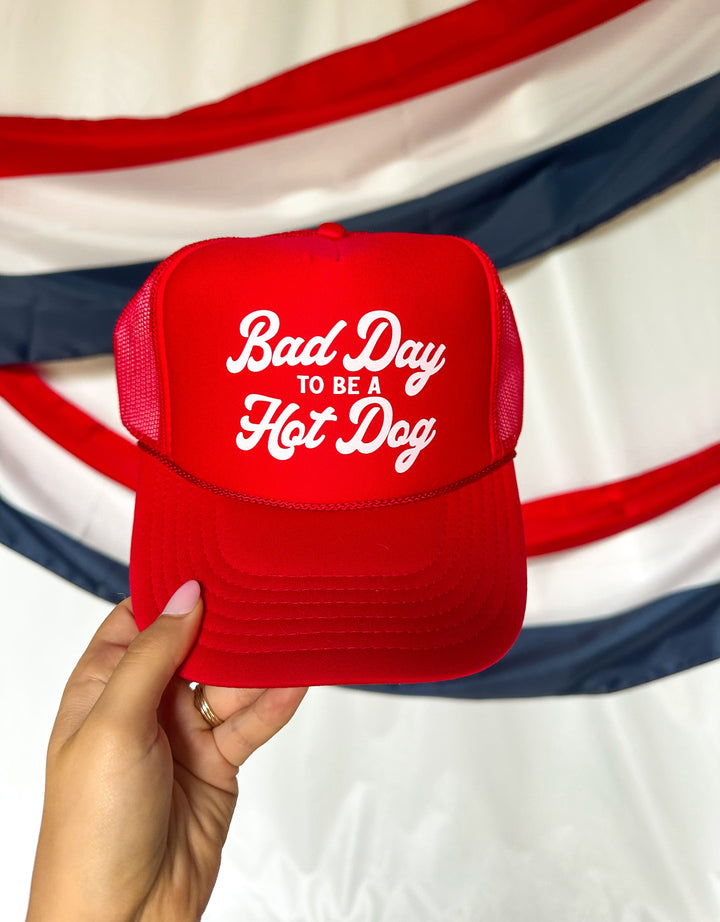 Bad Day To Be A Hotdog Red Trucker Hat