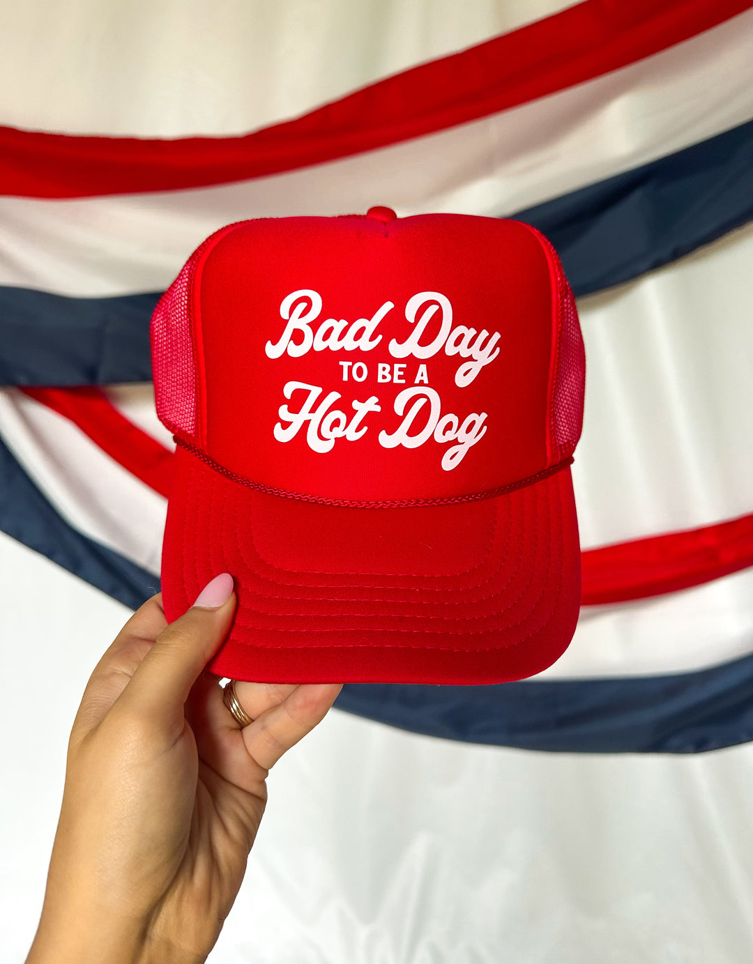 Bad Day To Be A Hotdog Red Trucker Hat
