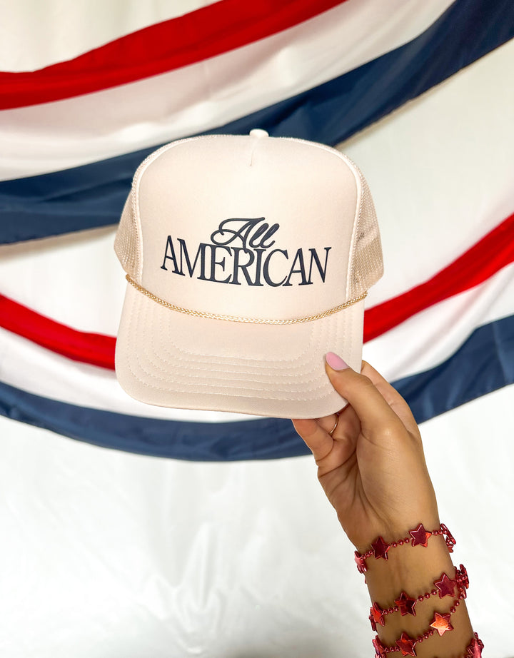 All American Cream Trucker Hat