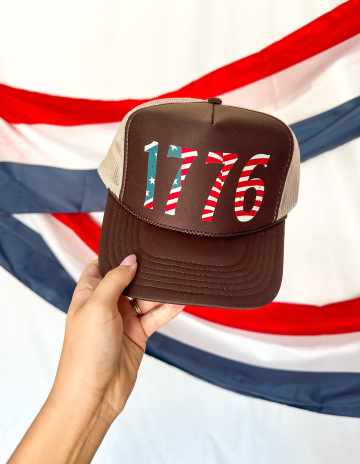 1776 Patriotic Brown/Tan Trucker Hat