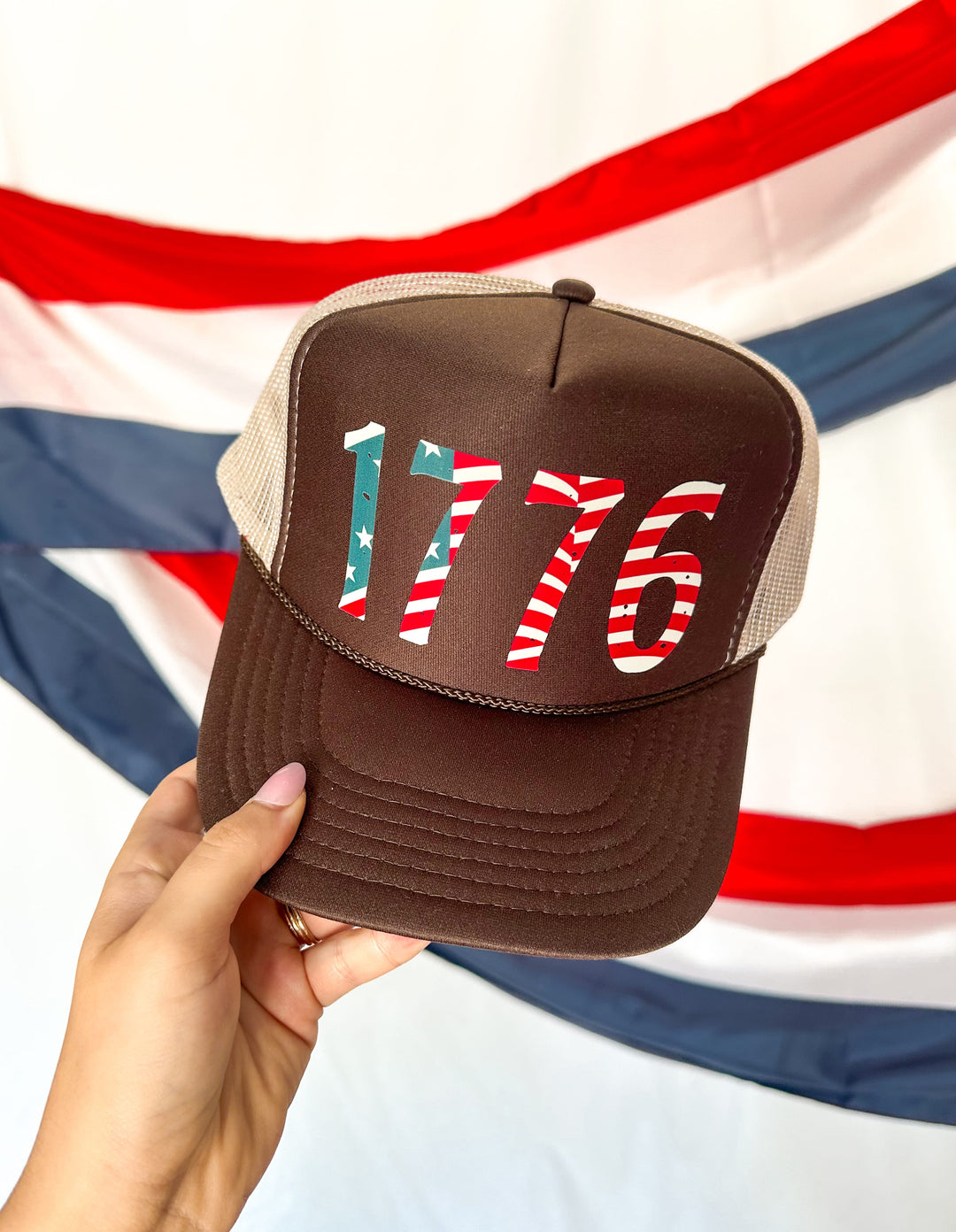 1776 Patriotic Brown/Tan Trucker Hat