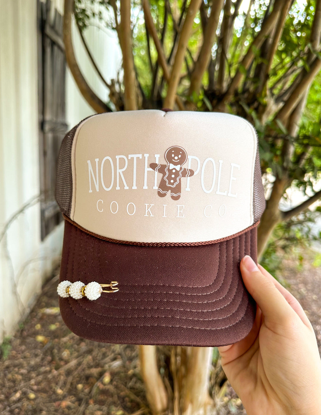 North Pole Cookie Co Tan & Brown Trucker