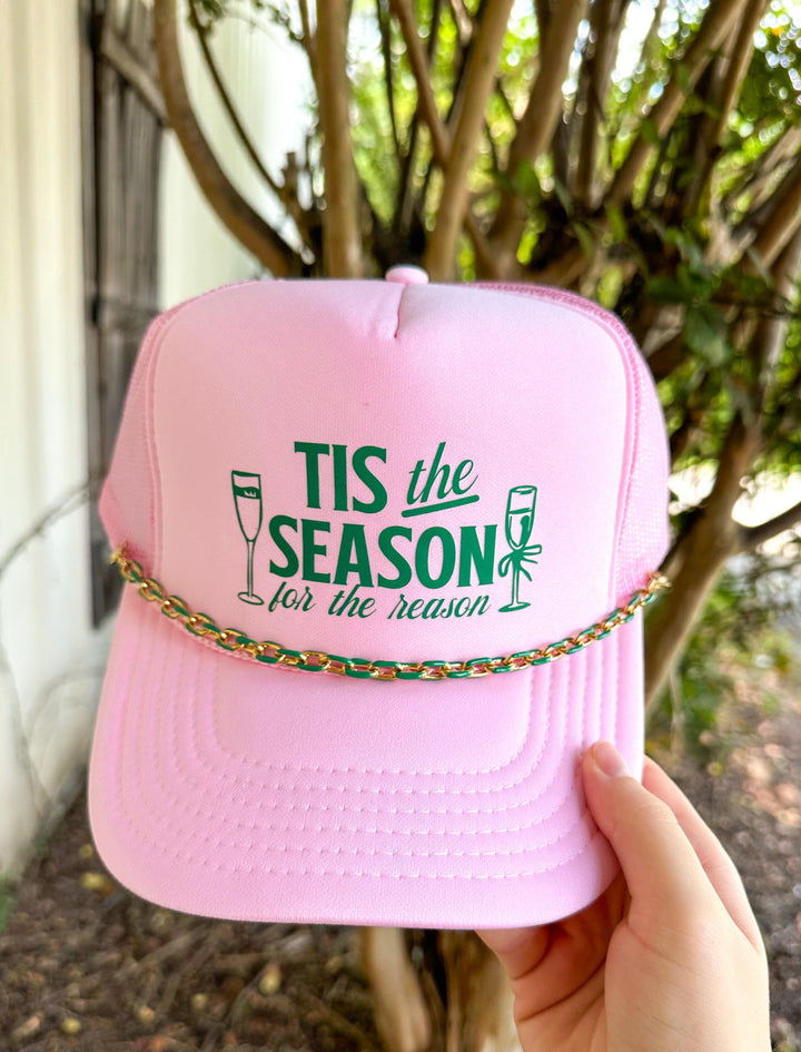 Tis The Season Light Pink Trucker