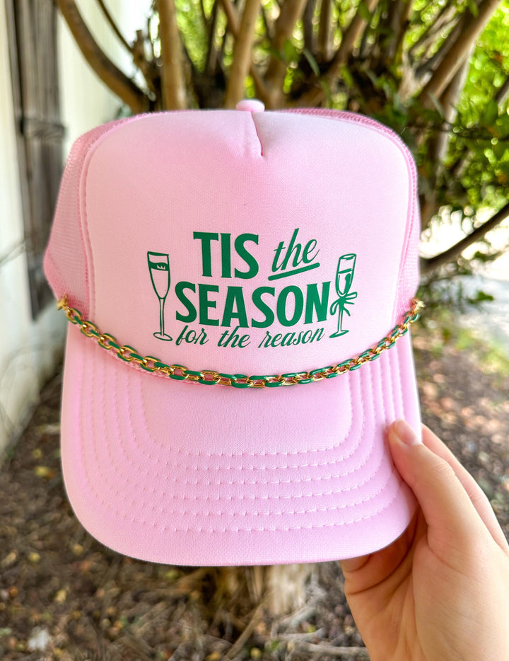 Tis The Season Light Pink Trucker