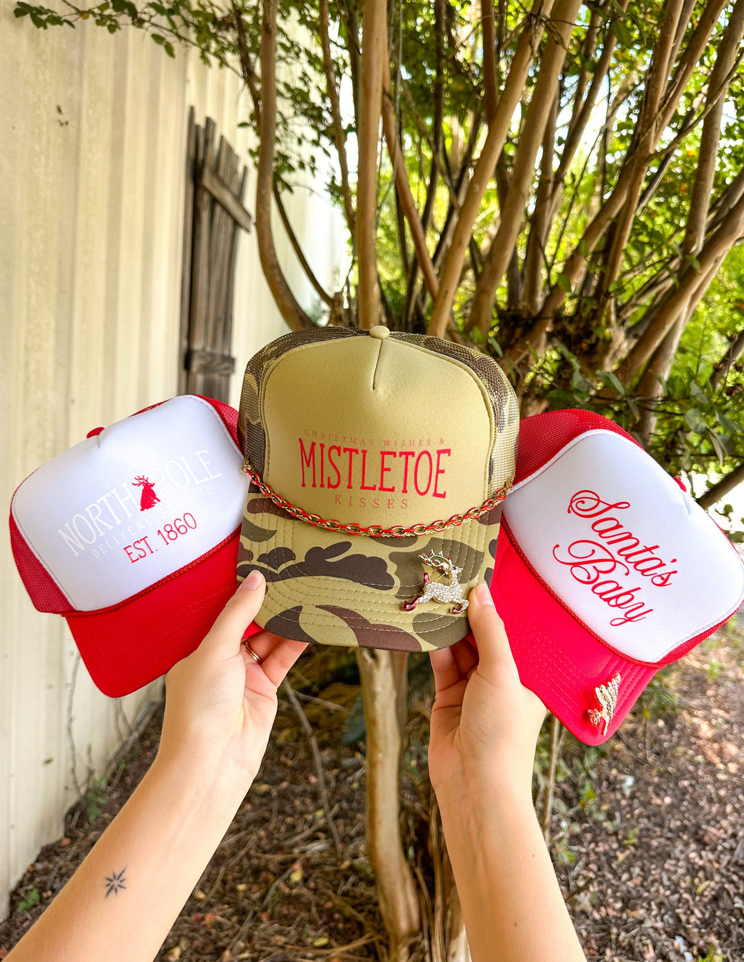Santa's Baby Red & White Trucker