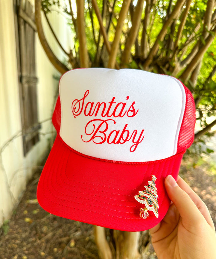 Santa's Baby Red & White Trucker