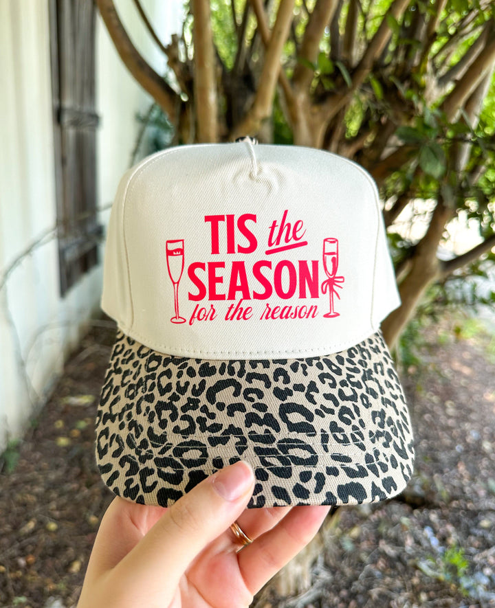Tis The Season Leopard Canvas Trucker Hat (PREORDER SHIPS 10/15)