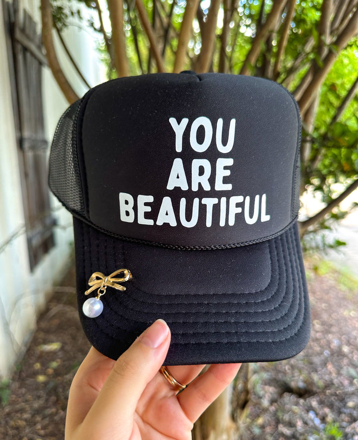 You Are Beautiful Black Trucker