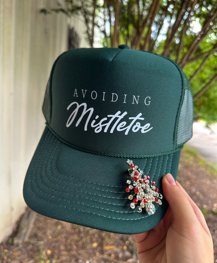 Avoiding Mistletoe Dark Green Trucker