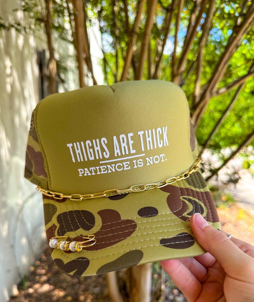 Thighs Are Thick Two-Tone Camo Trucker