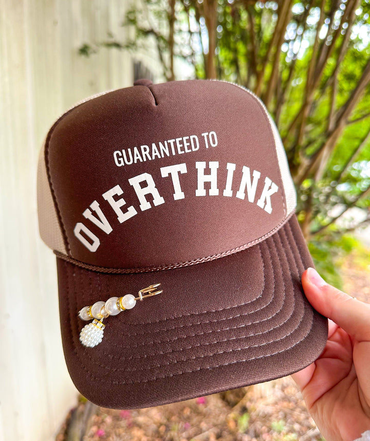 Guaranteed to Overthink Dark Brown/Tan Trucker