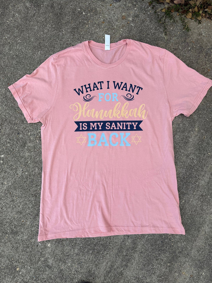 Sanity Hanukkah Pink Tee
