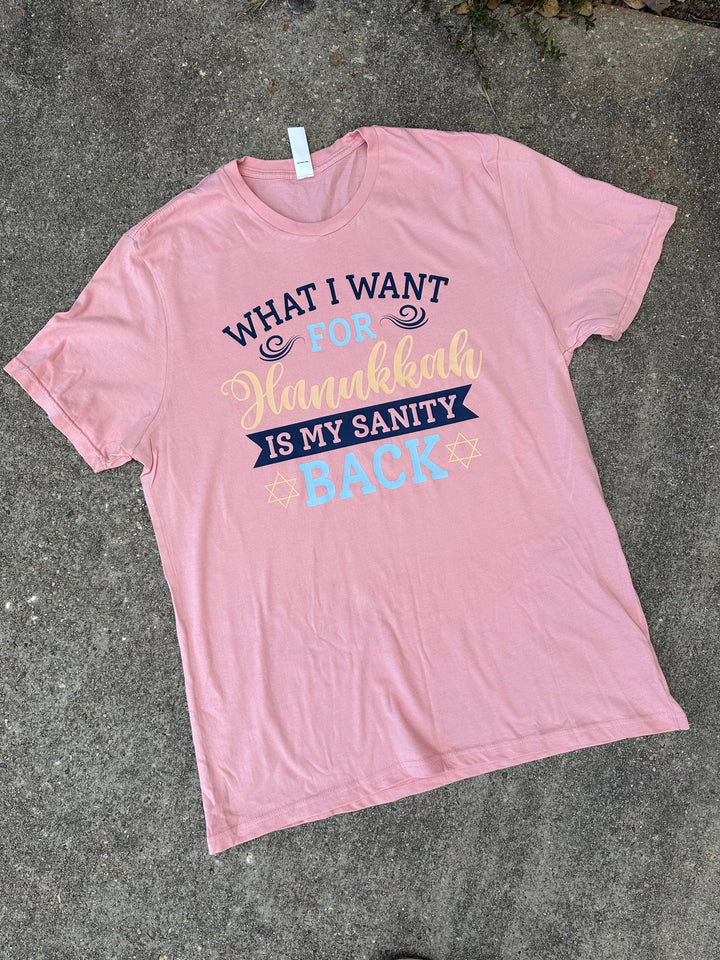 Sanity Hanukkah Pink Tee