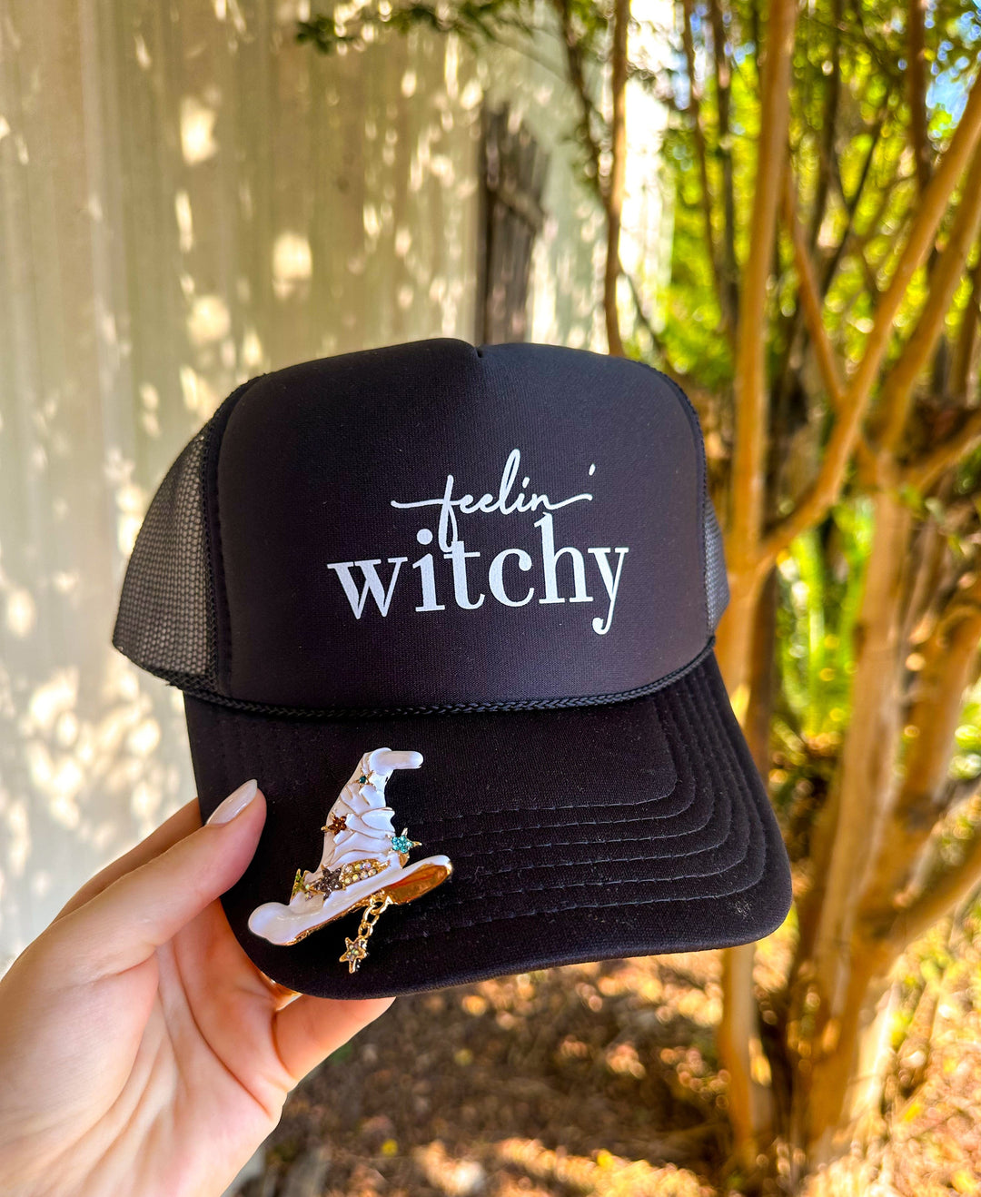 Feelin Witchy Black Trucker