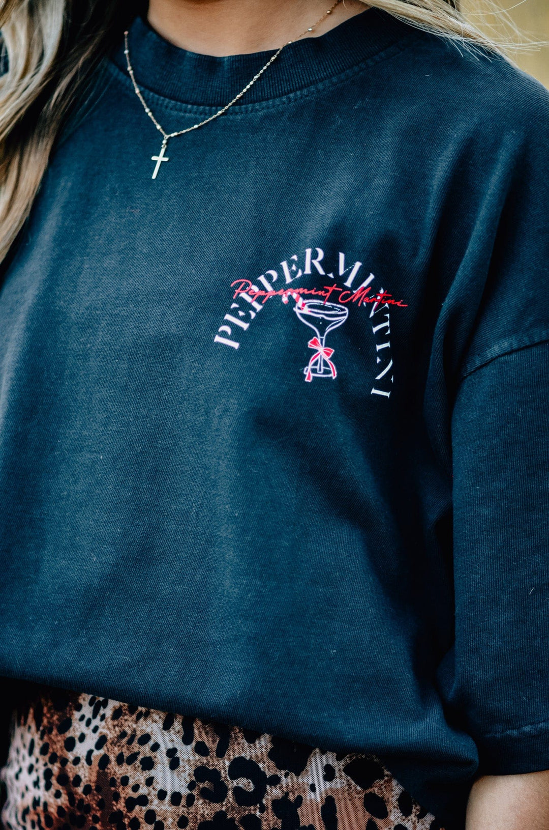 Peppermint Martini Mock Neck Tee