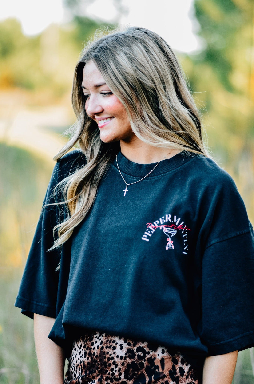 Peppermint Martini Mock Neck Tee