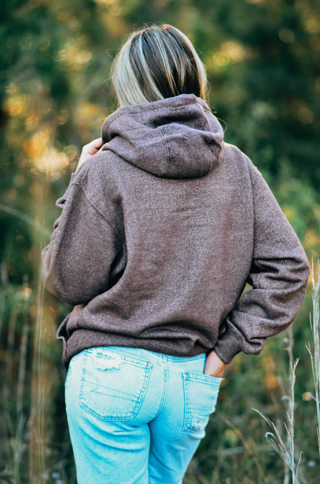 Rather be in Bed brown Knit Hoodie