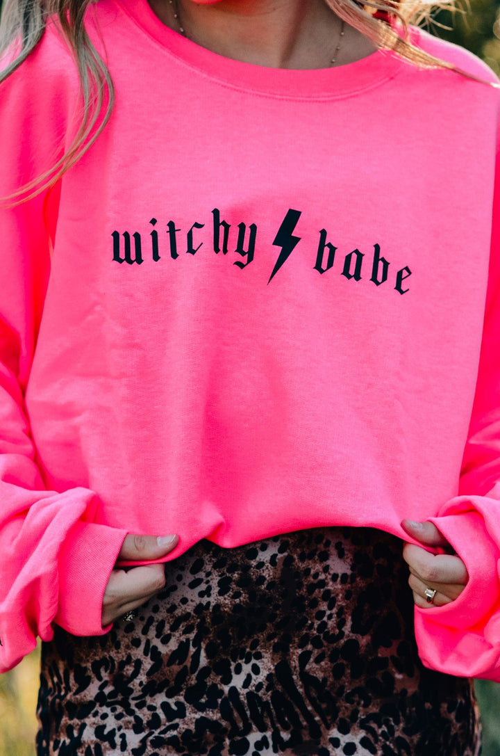 Witchy Babe Hot Pink Sweatshirt