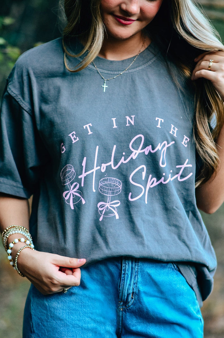 Holiday Spirit Mock Neck Tee