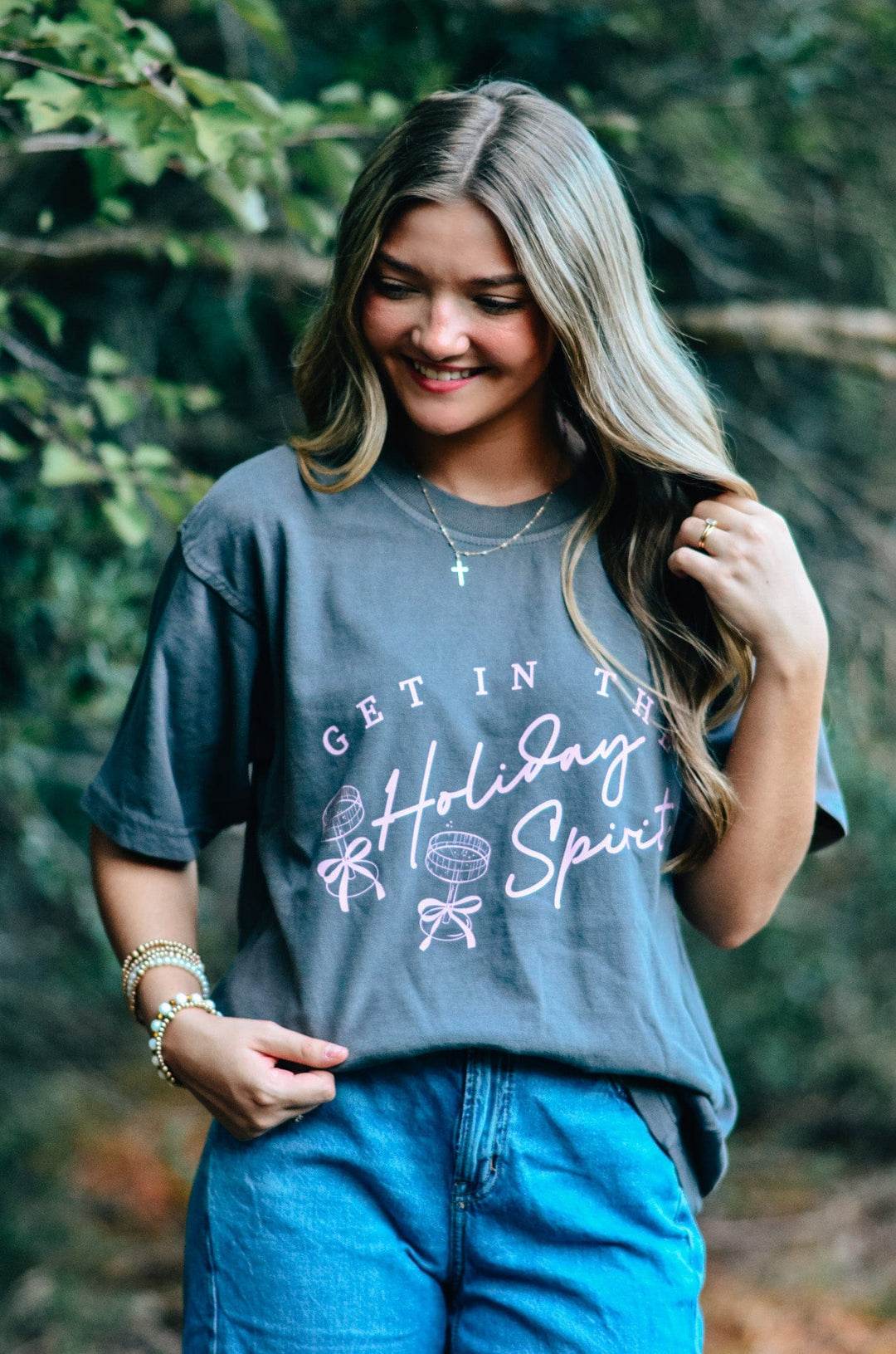 Holiday Spirit Mock Neck Tee