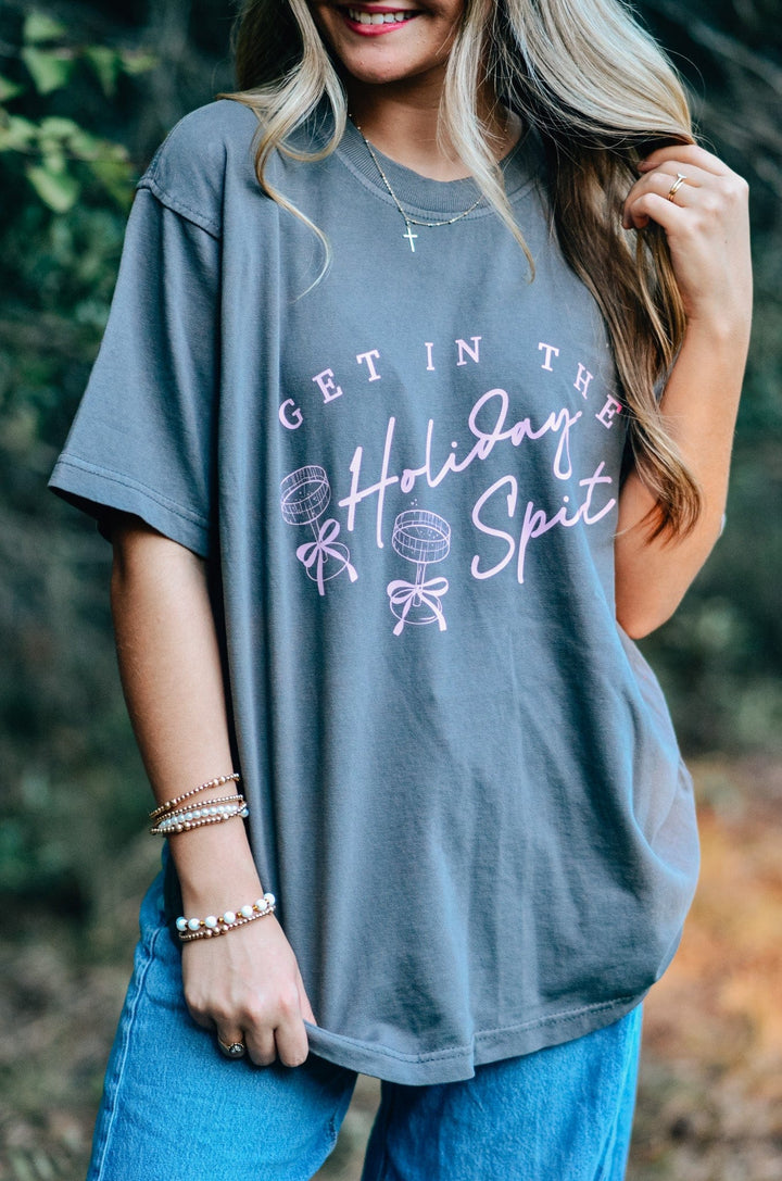 Holiday Spirit Mock Neck Tee