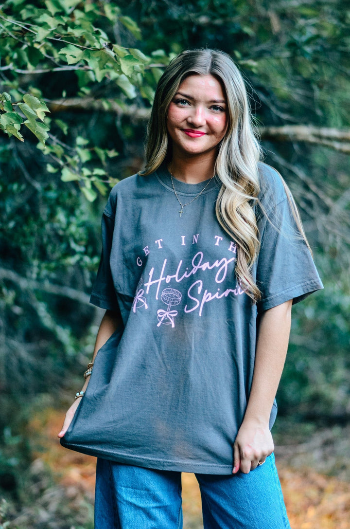 Holiday Spirit Mock Neck Tee