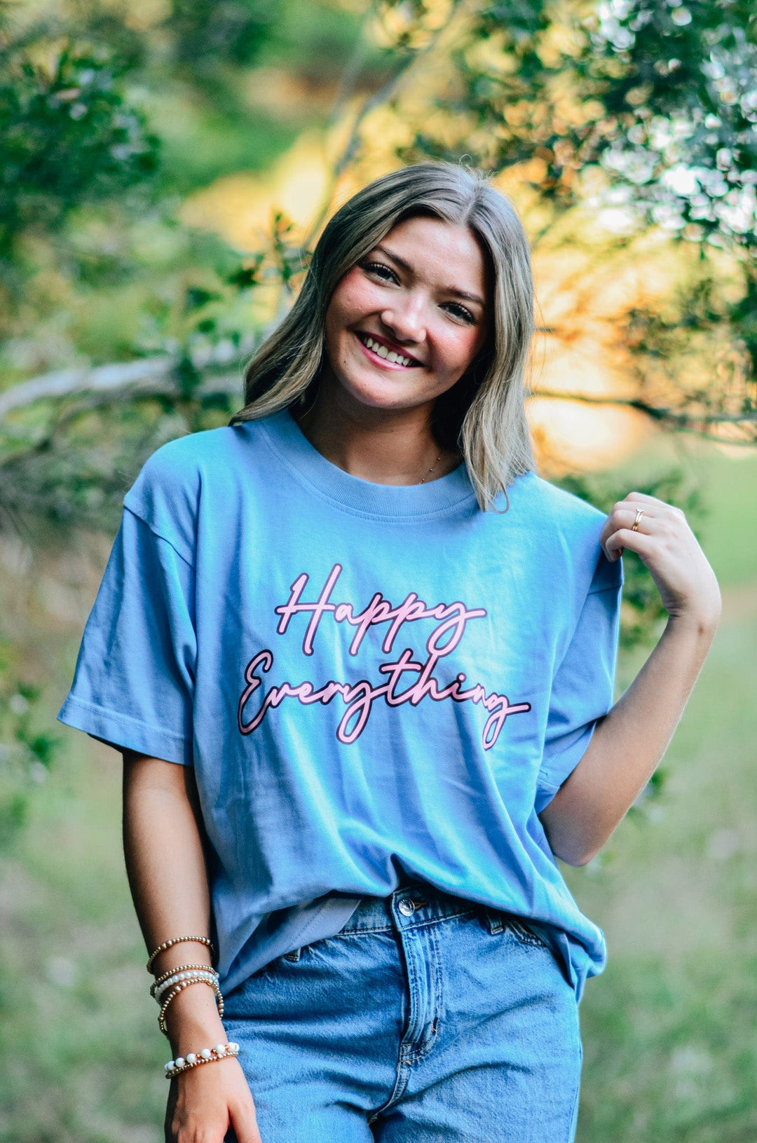 Happy Everything Mock Neck Tee
