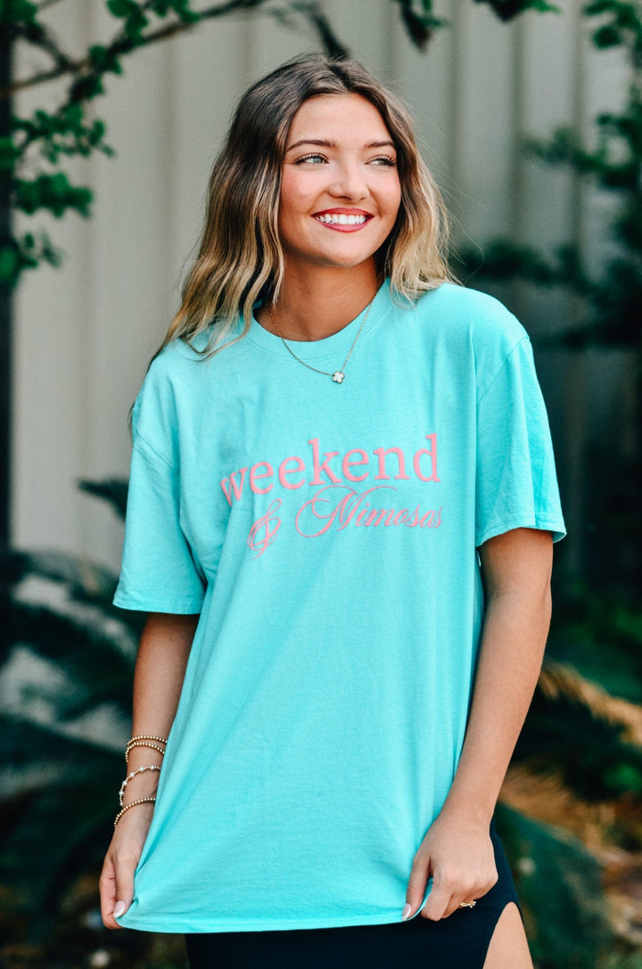 Weekend & Mimosas Mint Tee