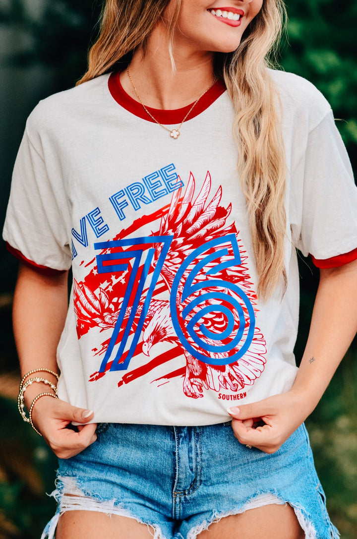 Live Free 1776 Ringer Tee