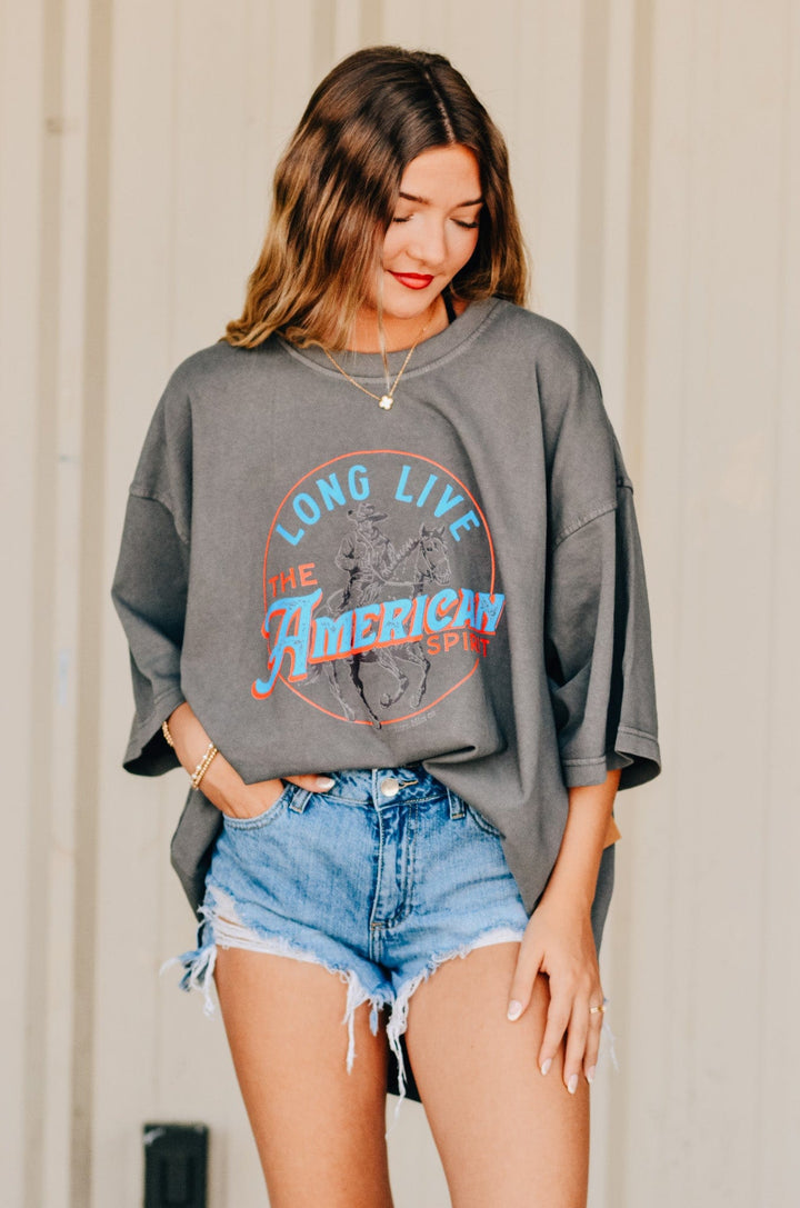 Long Live The American Spirit Mock Neck Tee