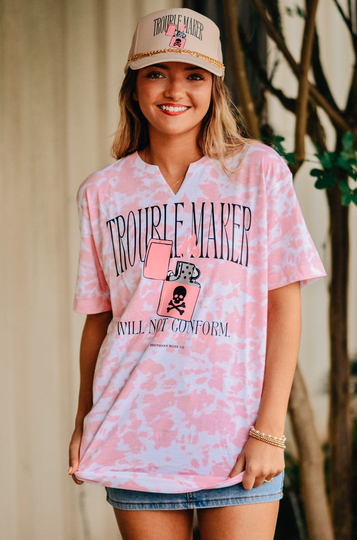 Trouble Maker Cut Tie Dye Tee