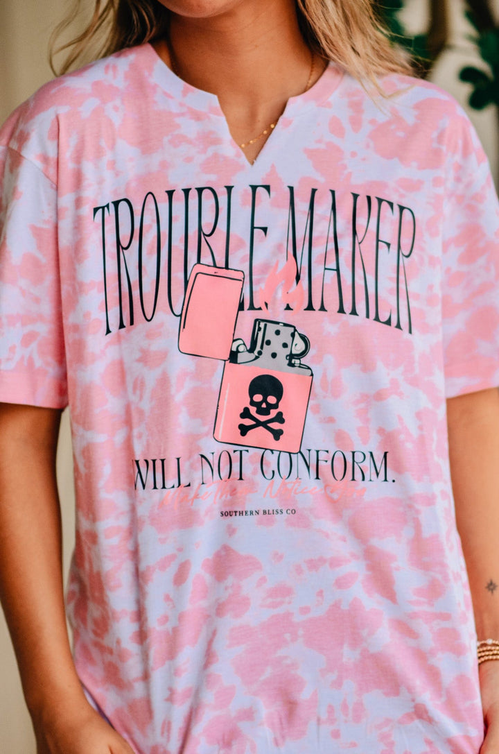 Trouble Maker Cut Tie Dye Tee
