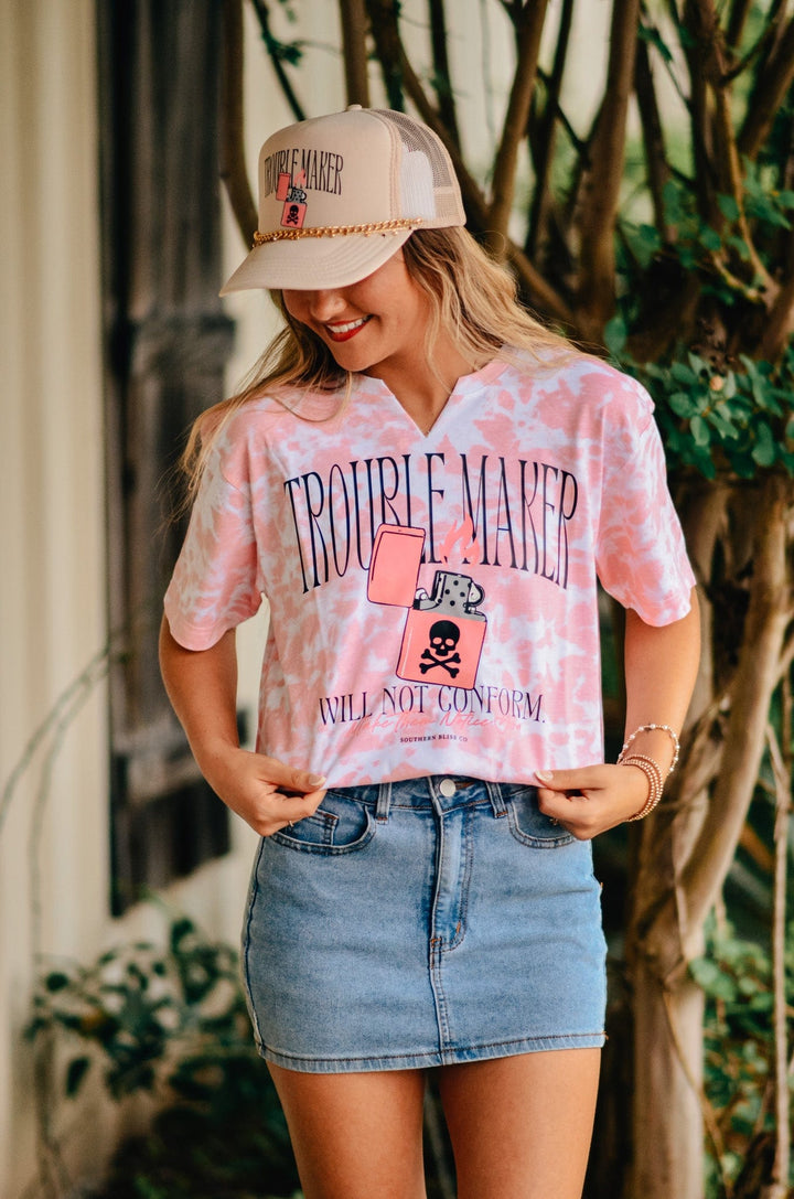 Trouble Maker Cut Tie Dye Tee