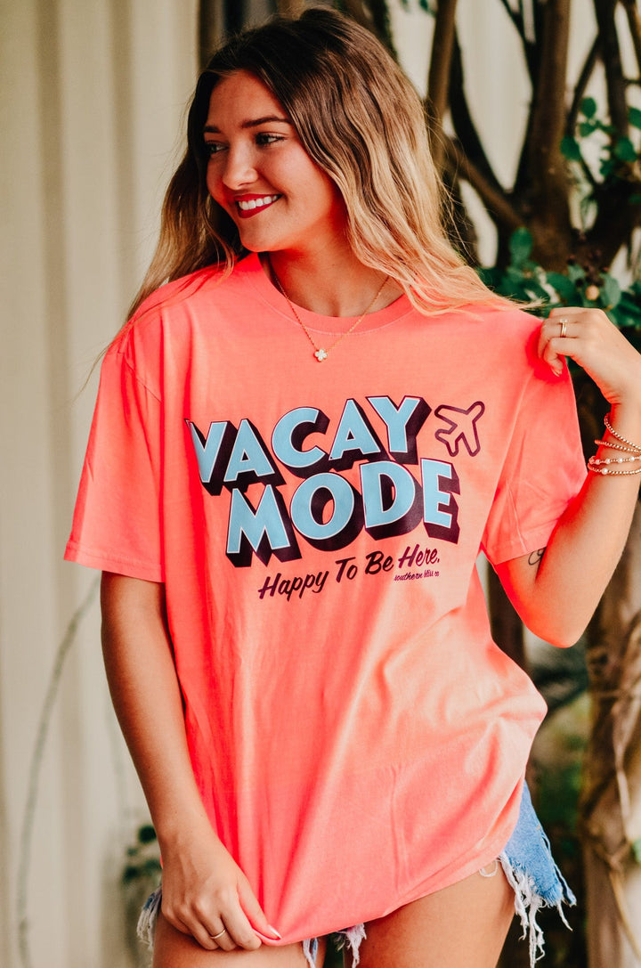 Vacay Mode Neon Orange Tee